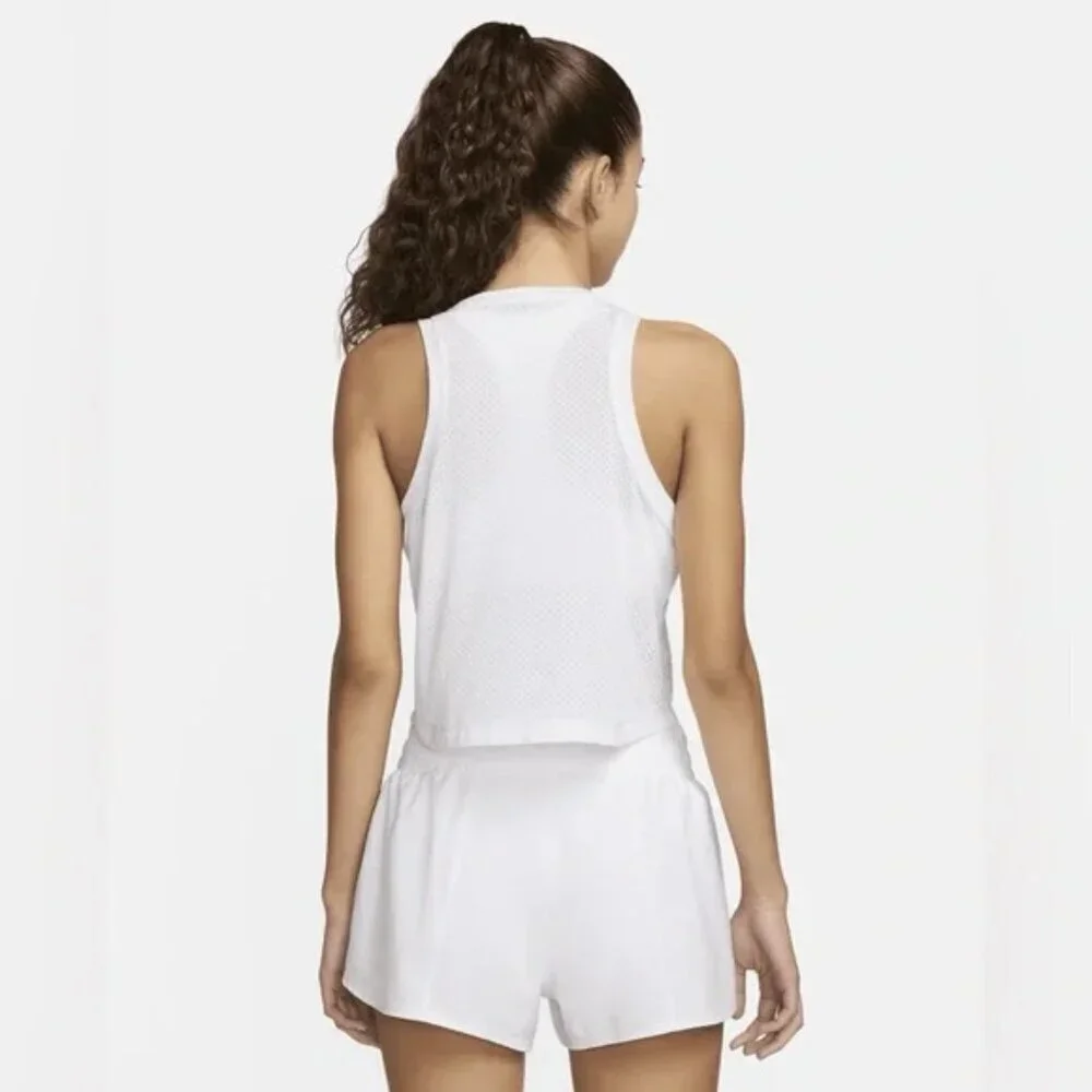 NWT Nike One Classic Breathable Mesh White Dri-FIT Tank Top